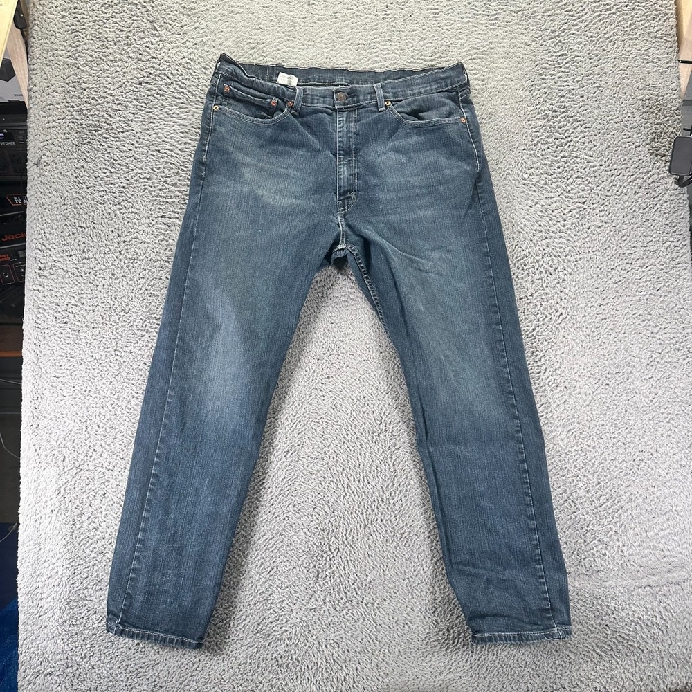 Levi's 505 Jeans Men 38x32 Blue Cotton Denim Straight Leg Faded Workwear Stretch
